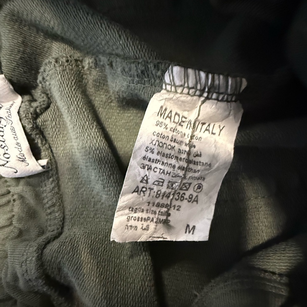 Nostalgia Italian army green joggers zip pockets SZ M - Picture 5 of 10